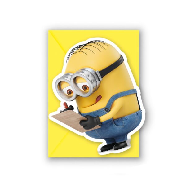 6 Die-Cut Invitations & Envelopes - Minions The Rise Of Gru
