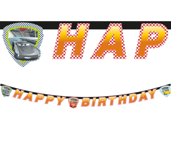 1 Happy Birthday Die-Cut Banner - Cars 3