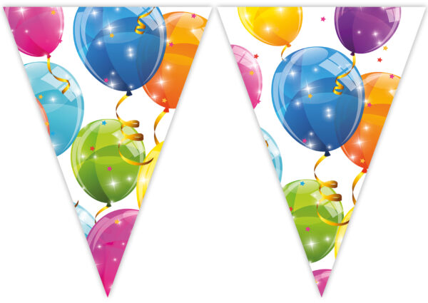 1 Triangle Flag banner (9 flags) - Sparkling Balloons