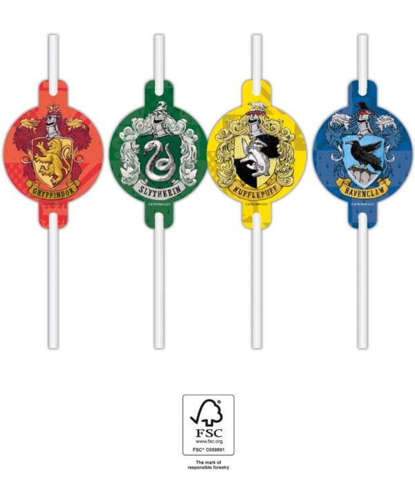 4 FSC - Paper straws Harry Potter  Hogwarts Houses
