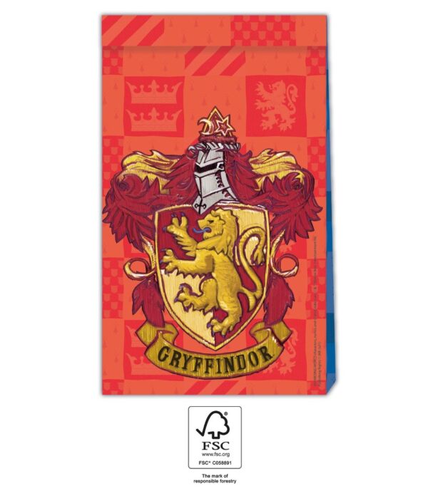 4 FSC - Paper Party Bags Harry Potter  Hogwarts Houses