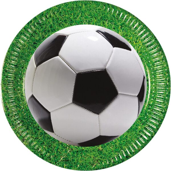 8 Paper Plates Large 23cm - Football Party