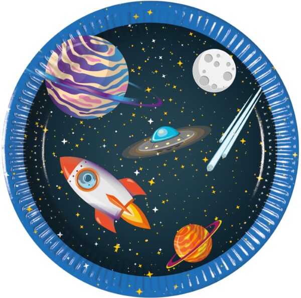 8 Paper plates medium 20cm FSC - Rocket Space