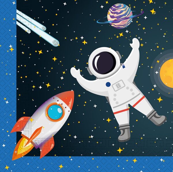 20 2-Ply Paper Luncheon Napkins 33x33cm FSC - Rocket Space
