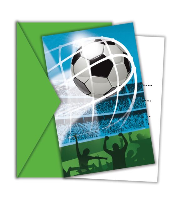 6 Invitations & Envelopes FSC - Soccer Fans