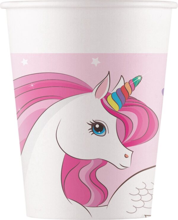 8 paper Cups 200m ml FSC - Unicorn Rainbow Colors
