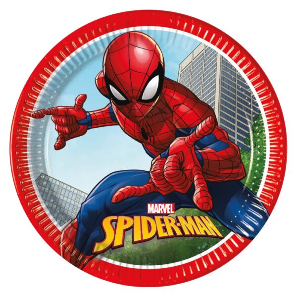 8 Paper plates large 23cm FSC - Spiderman Crime Fighter