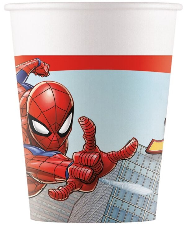 8 paper Cups 200m ml FSC - Spiderman Crime Fighter