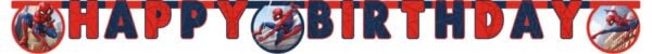 1 Happy Birthday Die-Cut banner FSC - Spiderman Crime Fighter