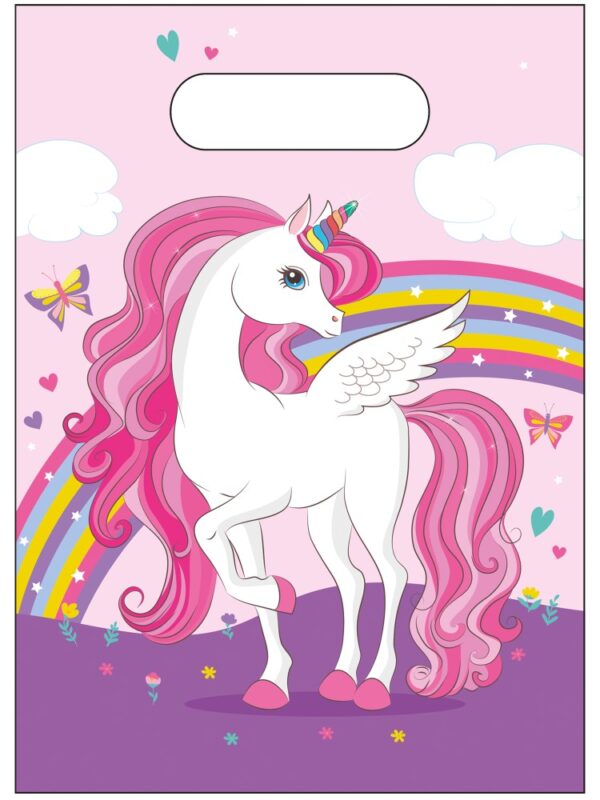 6 Party Bags - Unicorn Rainbow Colors