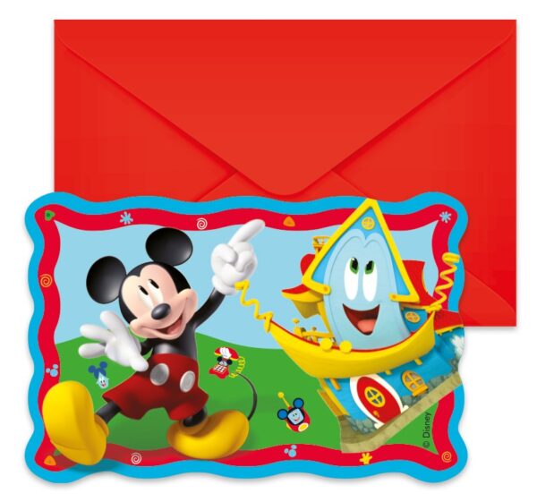 6 Invitations & Envelopes FSC - Mickey Rock The House