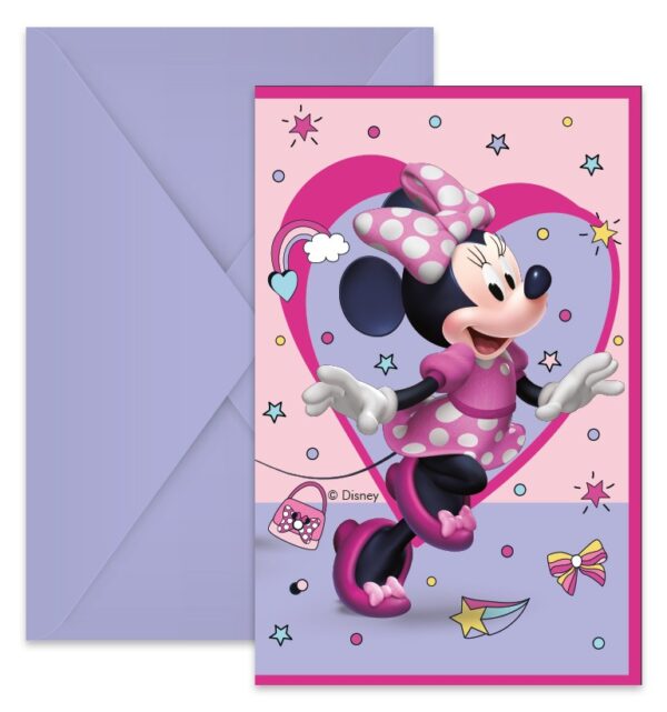 6 Invitations & Envelopes FSC - Minnie Junior