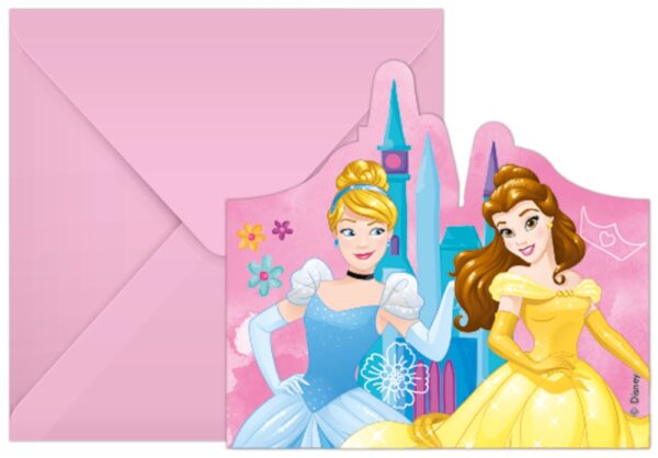 6 Invitations & Envelopes FSC - Princess Live Your Story