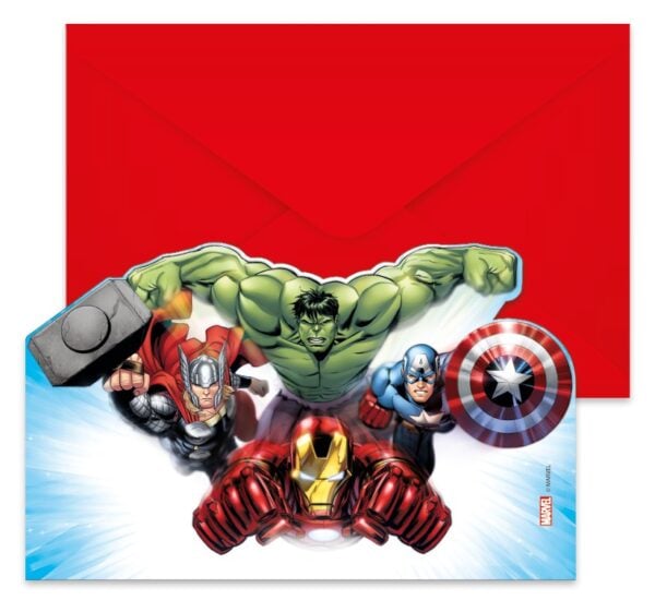 6 Invitations & Envelopes FSC - Avengers Infinity Stones