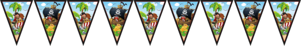 1 Paper Triangle Flag Banner FSC (9 flags) - Island Pirates