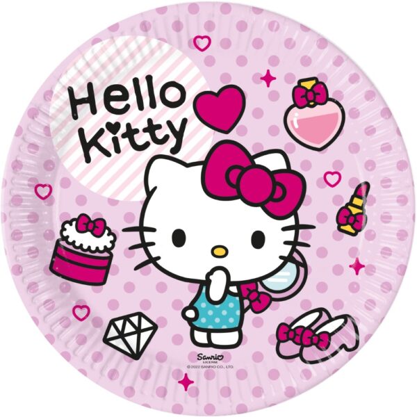 8 Paper plates large 23cm FSC - Hello Kitty Fashion Stylish