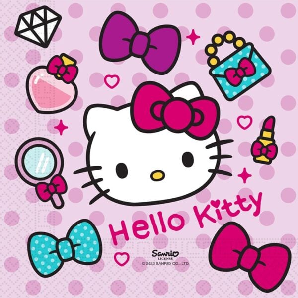 20 2-Ply Paper Luncheon Napkins 33x33cm - Hello Kitty Fashion Stylish