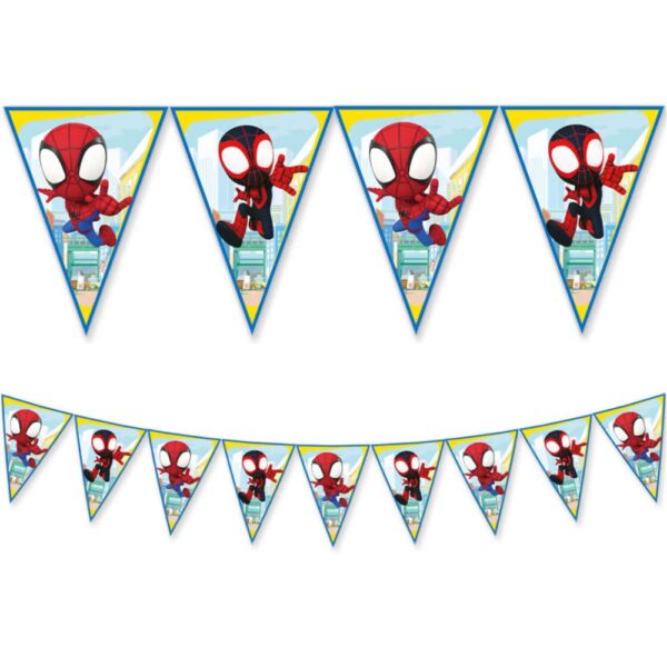 1 Paper Triangle Flag Banner FSC (9 flags) - Spidey & His Amazing Friends