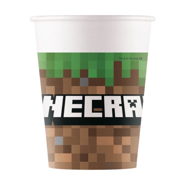 8 Paper cups FSC 200ml - Minecraft