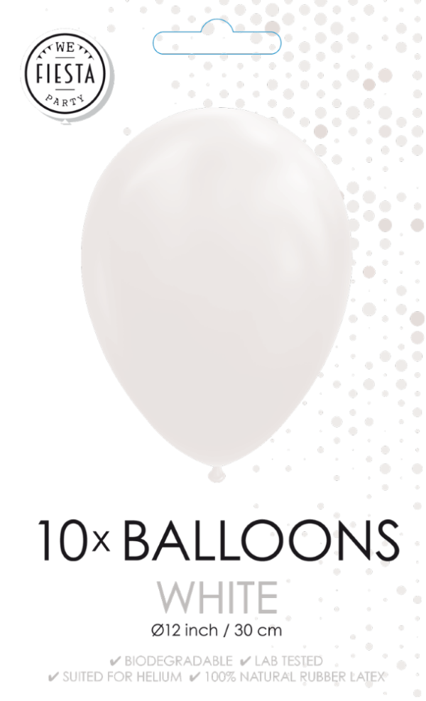 10 Balloons 12" white