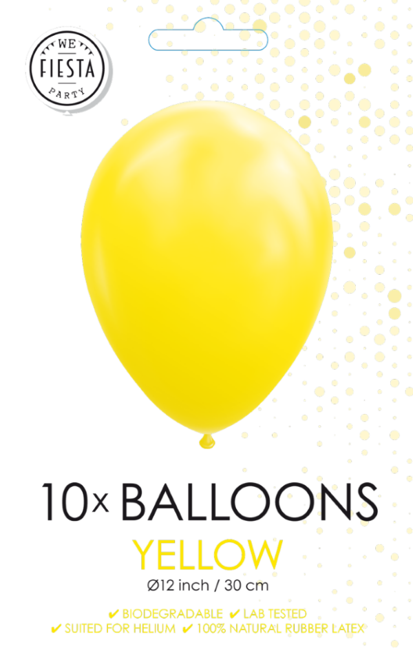 10 Balloons 12" yellow