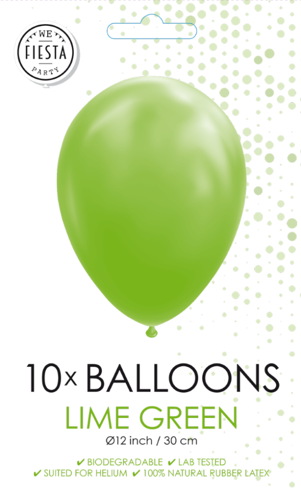 10 Balloons 12" lime green
