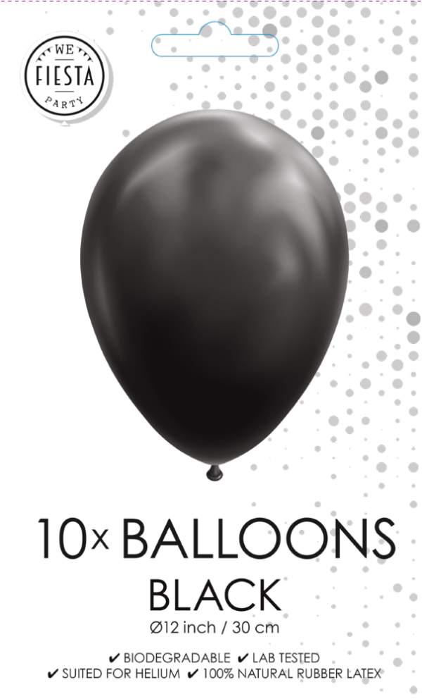 10 Balloons 12" black