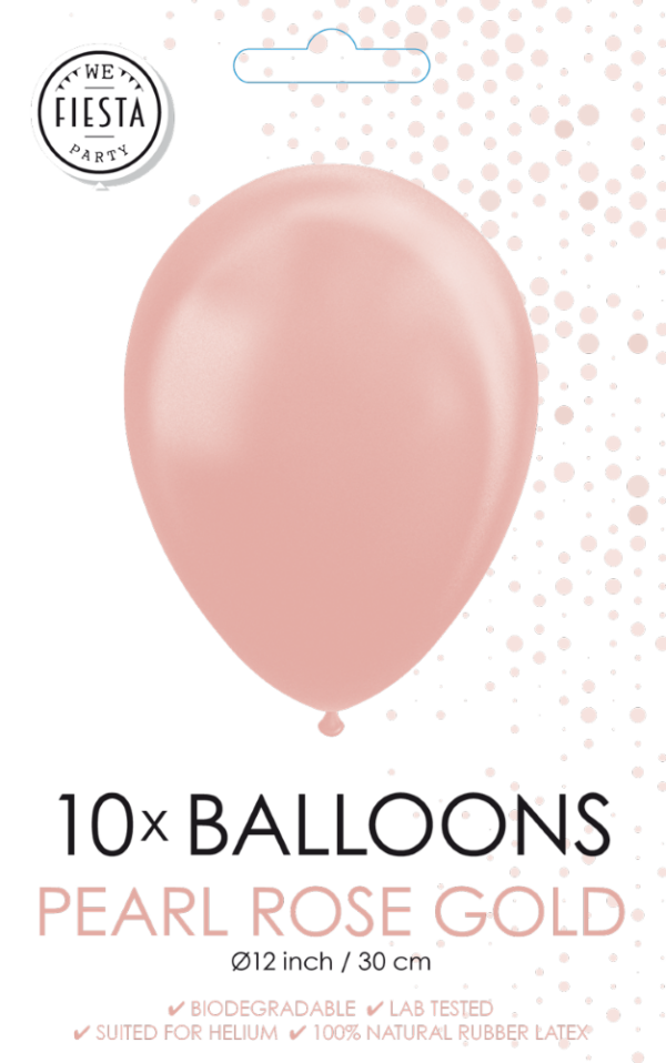 10 Balloons 12" pearl rose gold