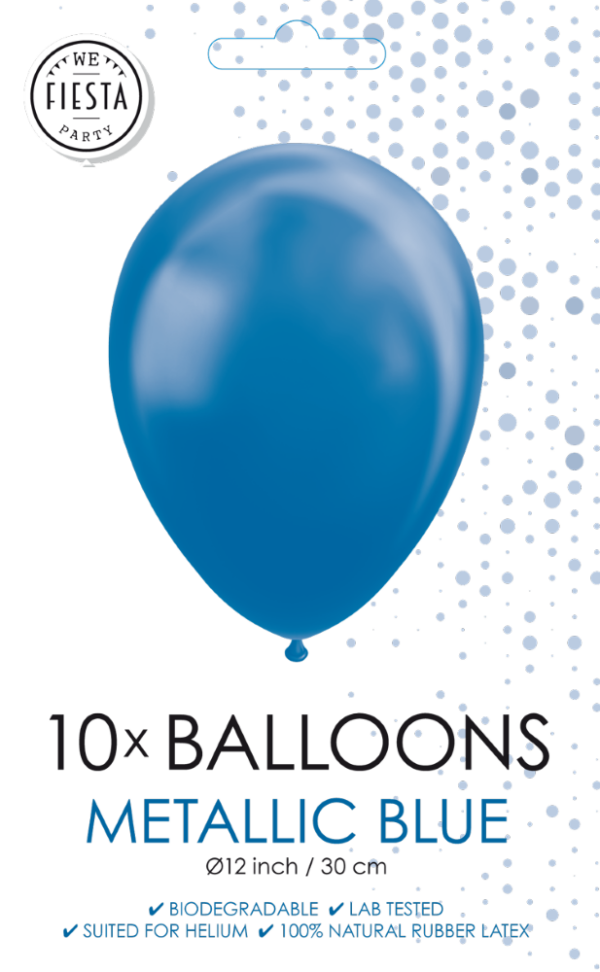10 Balloons 12" metallic blue