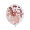 6 Confettiballoons 12" paper confetti rose gold