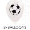 8 Balloons 12" football white