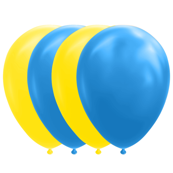 10 balloons 12" blue/yellow