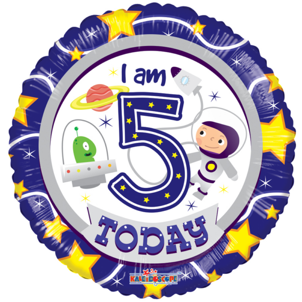 Foilballoon round 18" 5th birthday boy