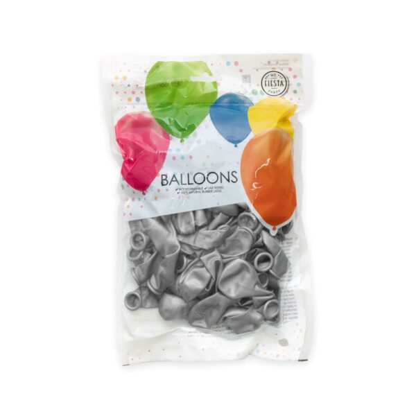 100 Mirror balloons 5" silver - Image 2