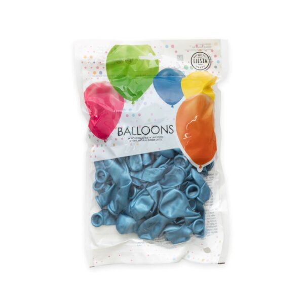 100 Mirror balloons 5" blue - Image 2