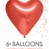6 Heartshape Mirror balloons 12" red - Image 2