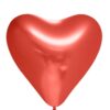 6 Heartshape Mirror balloons 12" red