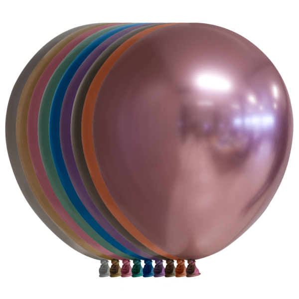 100 Mirror balloons 12" mixed