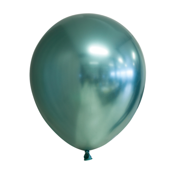 100 Mirror balloons 12" green