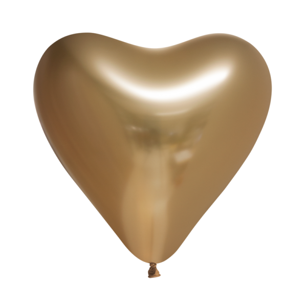 100 Heartshape Mirror balloons 12" gold