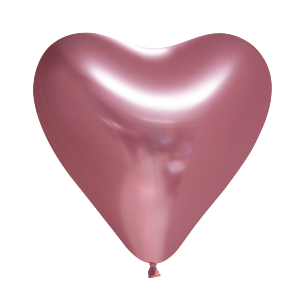 100 Heartshape Mirror balloons 12" pink