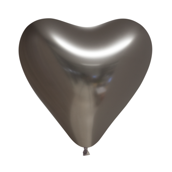 100 Heartshape Mirror balloons 12" space grey