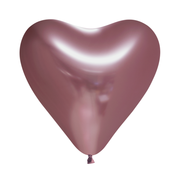 100 Heartshape Mirror balloons 12" rose gold