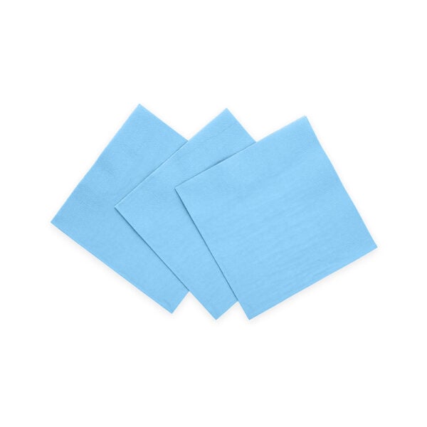 20 3-Ply Paper Cocktail Napkins 24x24cm  FSC - Light blue