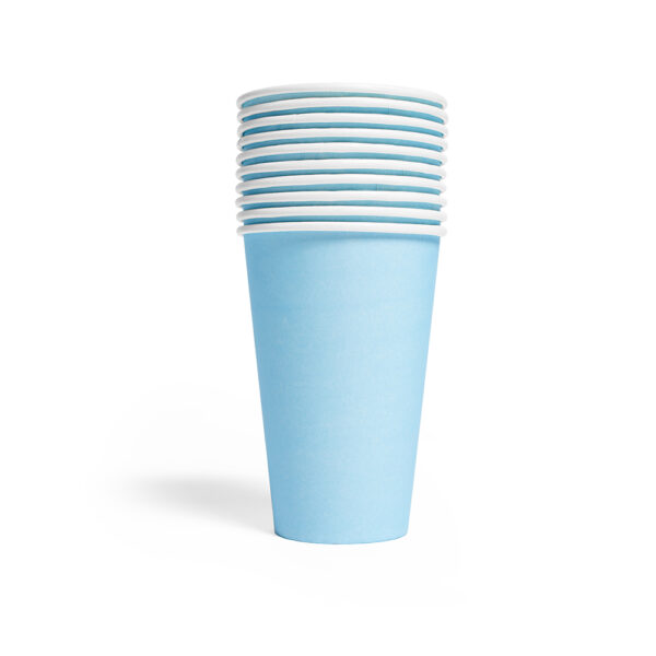 10 Paper cups 350ml FSC - Light blue