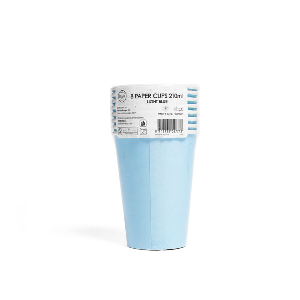 8 Paper cups 210ml FSC - Light blue - Image 2