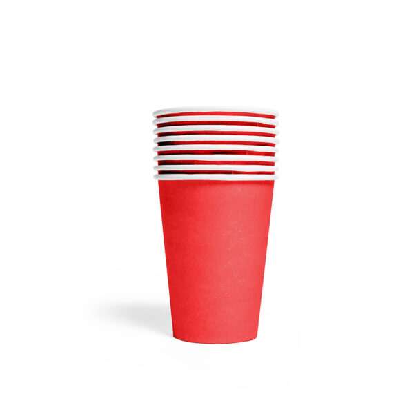 8 Paper cups 210ml FSC - Red
