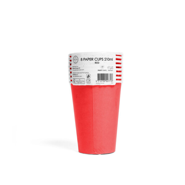 8 Paper cups 210ml FSC - Red - Image 2