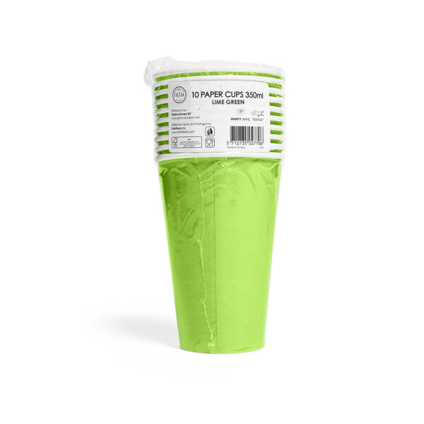 10 Paper cups 350ml FSC - Lime green - Image 2