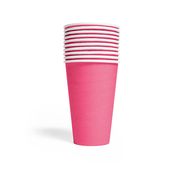 10 Paper cups 350ml FSC - Hot pink
